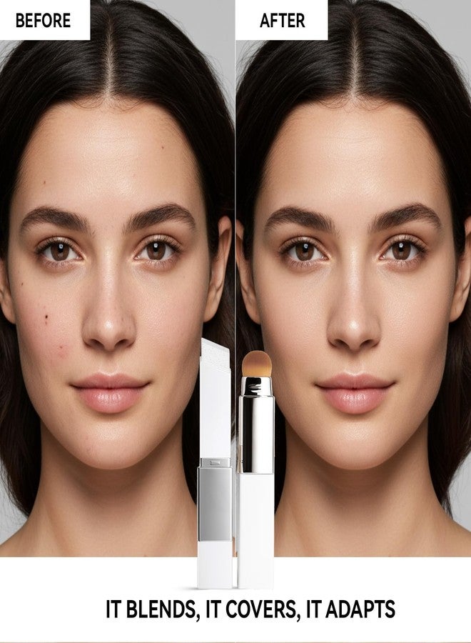 إيلهو كريم أساس متغير اللون، 2 في 1 كريم أساس كوري أبيض مزدوج الأطراف مع فرشاة، تغطية كاملة، مطابق للون البشرة، كريم أساس مرطب لإطلالة خالية من العيوب، (طبيعي) - Image 5